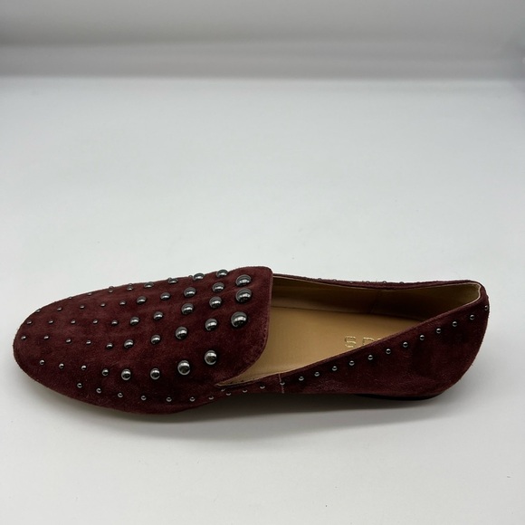 Chicos - Burgundy Suede Studded Slip On Round Toe Light Weight Flat Loafers 8.5 - Picture 6 of 14